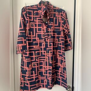 Holly Shae Arden Dress, Size M/L, Pink/Navy Print, New With Tags